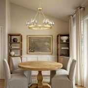 Modern Crystal Farmhouse Wagon Wheel Chandeliers for Dining Room