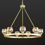 Modern Crystal Farmhouse Wagon Wheel Chandeliers for Dining Room