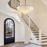 MDEGLYO Modern Amber and Clear Glass Chandelier 14