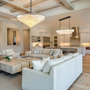 MDEGLYO Modern Amber and Clear Glass Chandelier 14