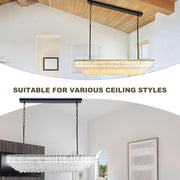MDEGLYO Modern Amber and Clear Glass Chandelier 14