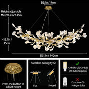 Ginkgo Rectangle Chandelier 55