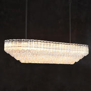 MDEGLYO Modern Amber and Clear Glass Chandelier 14