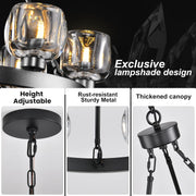 Modern Crystal Farmhouse Wagon Wheel Chandeliers for Dining Room