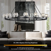 Modern Crystal Farmhouse Wagon Wheel Chandeliers for Dining Room