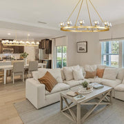 Modern Crystal Farmhouse Wagon Wheel Chandeliers for Dining Room