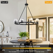 Modern Crystal Farmhouse Wagon Wheel Chandeliers for Dining Room
