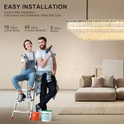 MDEGLYO Modern Amber and Clear Glass Chandelier 14
