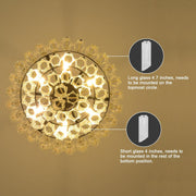 MDEGLYO Modern Amber and Clear Glass Chandelier 14