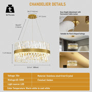 MDEGLYO Modern Crystal Chandelier