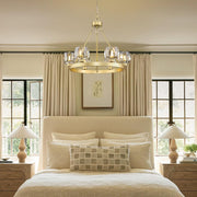 Modern Crystal Farmhouse Wagon Wheel Chandeliers for Dining Room