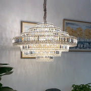 Luxury Cake Shape Living Room Crystal Chandelier
