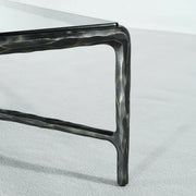 Hand-Forged Metal Rectangle Glass Coffee Table
