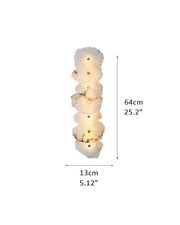 Art Decor Multiple Irregularity Shape LED Brass wall sconces White Alabaster Shade