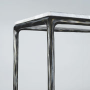Hand-Forged Metal Rectangle Marble Console Table 60