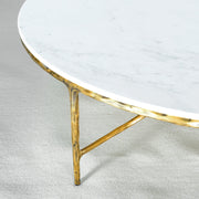 Hand-Forged Metal Marble Round Coffee Table 36