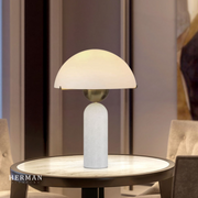G9 Alabaster white marble table lamp Dia 12