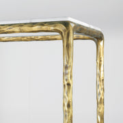 Hand-Forged Metal Rectangle Marble Console Table 60