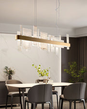 Long Cord Alabaster Ceiling Pendant Light Brushed Gold