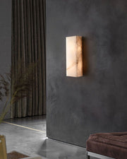 Rectangular Natural Semi-Translucent Alabaster Wall Lamp for Bath & Vanity