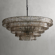 Amor 5-Tier Ghiaccio Glass Pendant Round Chandelier 48