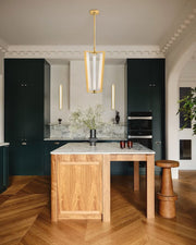 Aged Brass/Black LED Arm Edgemere Cage Collection Linear Pendants Light 16