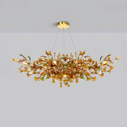 Green/Brown Ginkgo Chandelier Style B