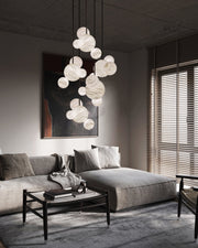 Minimalist Antique Alabaster Cluster Pendant Light Fixtures 6
