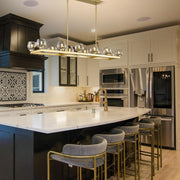 Modern Crystal Rectangle Wagon Wheel Chandeliers