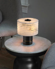 Elegant Lighting G9 Cloud Stone Alabaster Table Lamp Wide D10