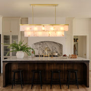 2-Tier Rectangle Alabaster Chandelier 54