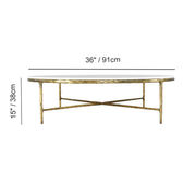Hand-Forged Metal Marble Round Coffee Table 36