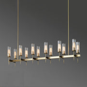 Cylinder Modernist Brass Chandelier