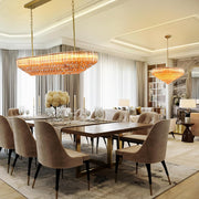 MDEGLYO Modern Amber and Clear Glass Chandelier 14