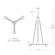 Letitia Crystal Chandelier 3 Light