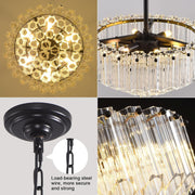 MDEGLYO Modern Amber and Clear Glass Chandelier 14