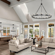Modern Crystal Farmhouse Wagon Wheel Chandeliers for Dining Room