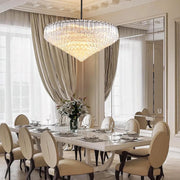 MDEGLYO Modern Amber and Clear Glass Chandelier 14