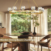 Modern Crystal Farmhouse Wagon Wheel Chandeliers for Dining Room