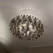 Murano Chandelier – Poliedri – 185 glass – Smoked/Transparent