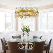 MDEGLYO Modern Crystal Round Chandelier