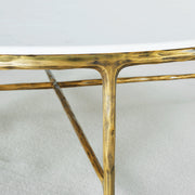 Hand-Forged Metal Marble Round Coffee Table 36