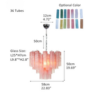 Murano Chandelier – 36 tubes – Alabaster Pink