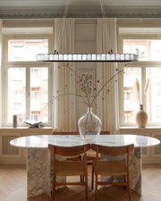 Ring Alabaster Oval Chandelier for Kitchen Island