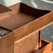 Nedure Solid Wood Side Table Trolley