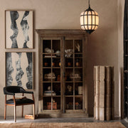 Battersea Opaline and Brass Hanging Lantern