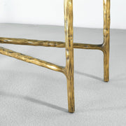 Hand-Forged Metal Rectangle Marble Console Table 60