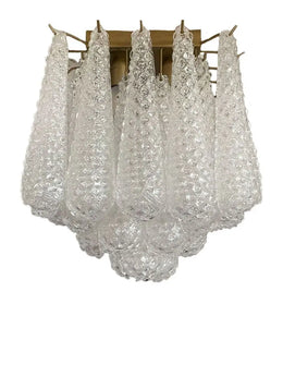 Murano Ceiling lamp – Drop – 32 glasses – Transparent