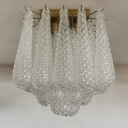 Murano Ceiling lamp – Drop – 32 glasses – Transparent