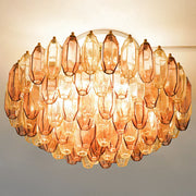 Prismatico 91 Elements Amber And Amethyst Compact Glass Chandelier 25